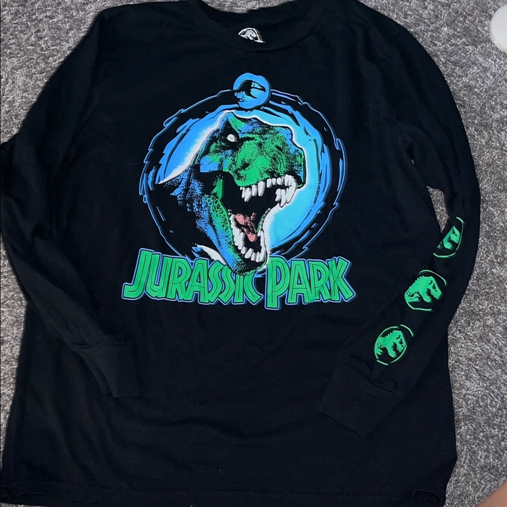 Jurassic Park Kids Long Sleeve Shirt - Black and Green